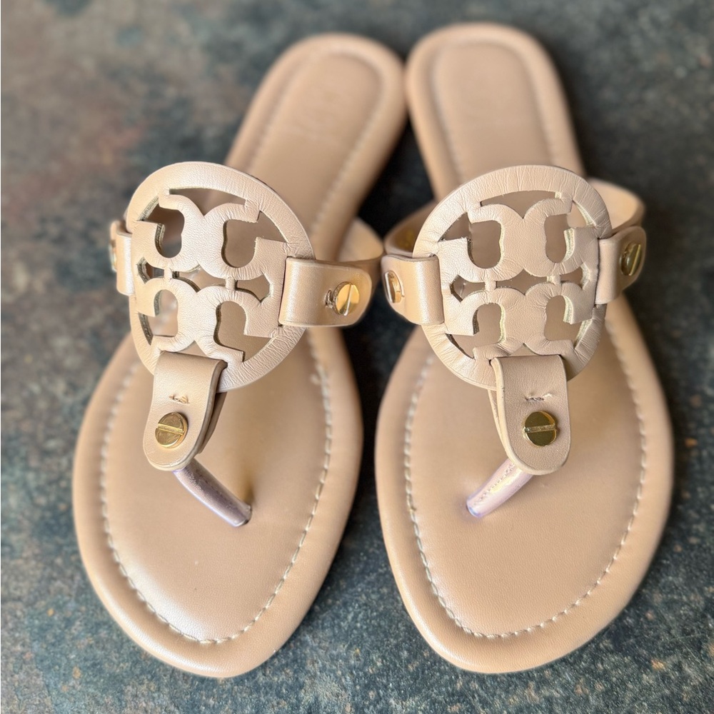 Tory Burch  Miller Patent Sandals Tan Size 7